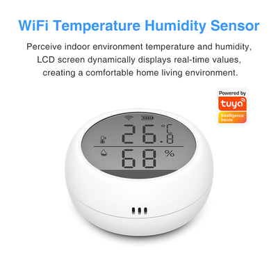 Télécommande intelligente d'intérieur de capteur d'humidité de la température de Tuya WIFI avec l'affichage d'affichage à cristaux liquides