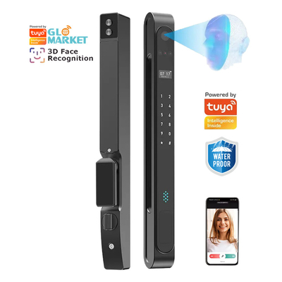 Glomarket Extérieur imperméable à l'eau Ip68 Numérique électronique Tuya Smart verrouille les empreintes digitales Aluminium acier verrouillage de porte en verre coulissant