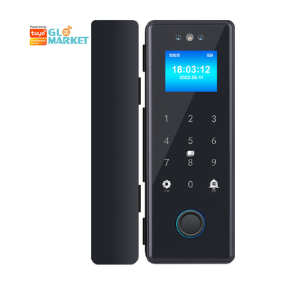 Glomarket Tuya Smart reconnaissance faciale 3D verrouillage de porte en verre Wifi Empreinte digitale Carte de passe Verrouillage électronique de porte en verre Pour le bureau
