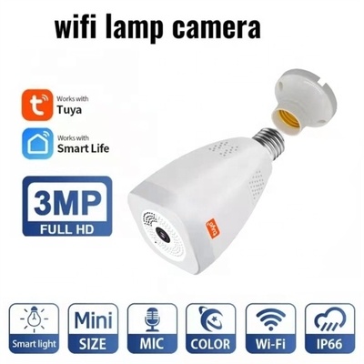 Caméra sans fil d'intérieur intelligente de projecteur de sécurité à la maison de support de lampe de la caméra 1080P HD de lampe de Tuya