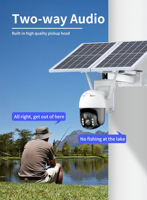 Caméra extérieure solaire de la surveillance PTZ de la caméra 20Watt de Wifi Tuya Smart avec les panneaux solaires