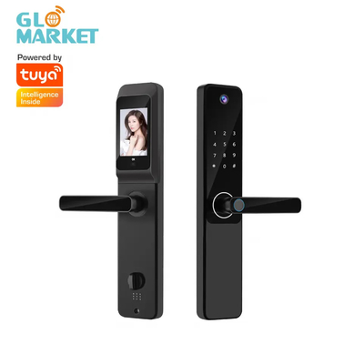 Tuya APP télécommande Smart Door Lock Intérieur HD Écran Caméra grand angle avec sonnette