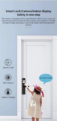 Tuya APP télécommande Smart Door Lock Intérieur HD Écran Caméra grand angle avec sonnette