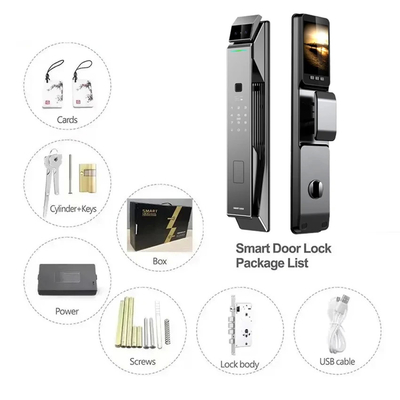 Glomarket Tuya Sécurité Fermeture entièrement automatique Smart Lock Fermeture à reconnaissance faciale 3D