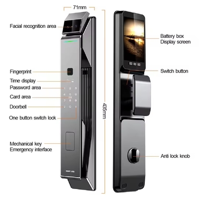 Glomarket Tuya Sécurité Fermeture entièrement automatique Smart Lock Fermeture à reconnaissance faciale 3D