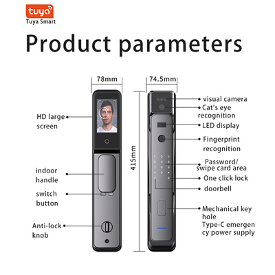 Fermeture de porte électronique intelligente entièrement automatique avec reconnaissance faciale et d'empreintes digitales