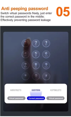 Fermeture de porte intelligente noire avec reconnaissance faciale et interphone