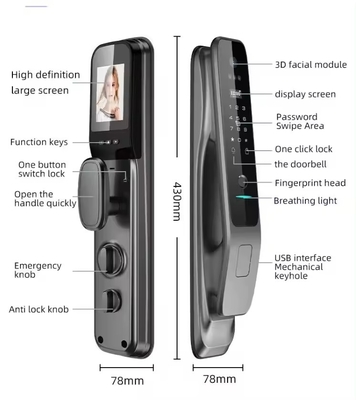 Renseignement facial, verrouillage intelligent entièrement automatique Tuya Smart Home sécurisé