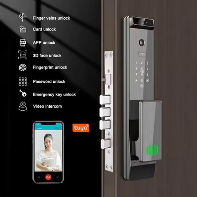 Glomarket Tuya Numérique Smart Lock Système biométrique entièrement automatique Sécurité d'empreintes digitales reconnaissance faciale 3D Mot de passe Fermeture de porte
