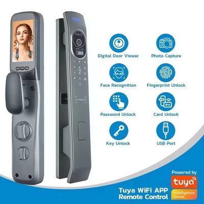 Glomarket Tuya Fermeture de porte intelligente 3D reconnaissance faciale Fermetures automatiques avec caméra Fermeture de porte de sécurité biométrique intelligente