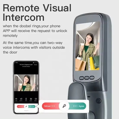 Glomarket Tuya Fermeture de porte intelligente 3D reconnaissance faciale Fermetures automatiques avec caméra Fermeture de porte de sécurité biométrique intelligente