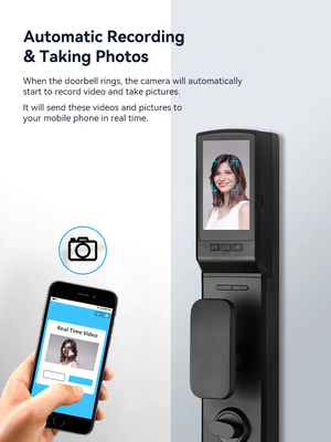 Glomarket 3D Face WIFI Smart Fermeture entièrement automatique Fermeture intelligente empreinte digitale APP Carte clé Déverrouiller Fermeture de porte intelligente avec caméra