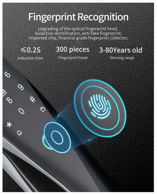 Glomarket 3D Face WIFI Smart Fermeture entièrement automatique Fermeture intelligente empreinte digitale APP Carte clé Déverrouiller Fermeture de porte intelligente avec caméra