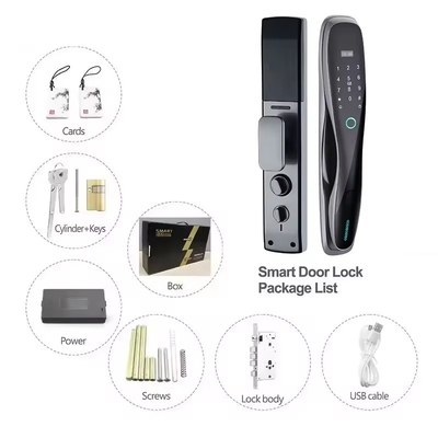 Glomarket 3D Face WIFI Smart Fermeture entièrement automatique Fermeture intelligente empreinte digitale APP Carte clé Déverrouiller Fermeture de porte intelligente avec caméra