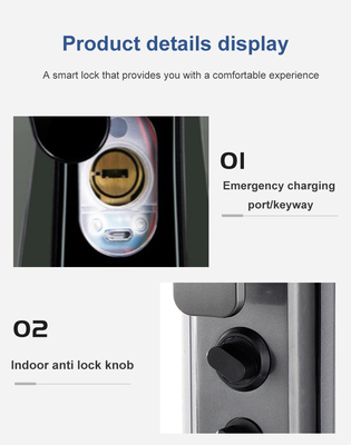 Glomarket Smart Tuya Fi Fermeture de porte automatique Alarme empreinte digitale Smart APP clé numérique mot de passe Sécurité verrouillage automatique