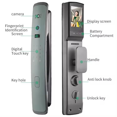 Glomarket Smart Tuya Fi Fermeture de porte automatique Alarme empreinte digitale Smart APP clé numérique mot de passe Sécurité verrouillage automatique
