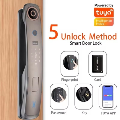 Glomarket 3d reconnaissance faciale Smart Door Lock avec caméra empreinte digitale serrures de sécurité entièrement automatiques