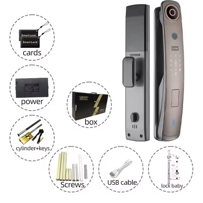 Glomarket 3d reconnaissance faciale Smart Door Lock avec caméra empreinte digitale serrures de sécurité entièrement automatiques