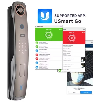 Glomarket 3d reconnaissance faciale Smart Door Lock avec caméra empreinte digitale serrures de sécurité entièrement automatiques