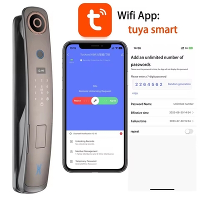 Glomarket 3d reconnaissance faciale Smart Door Lock avec caméra empreinte digitale serrures de sécurité entièrement automatiques