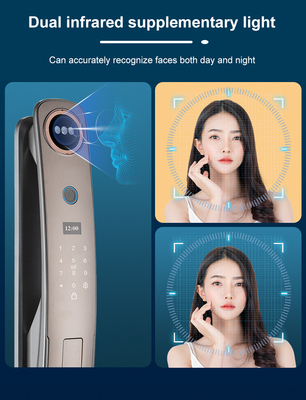 Glomarket 3d reconnaissance faciale Smart Door Lock avec caméra empreinte digitale serrures de sécurité entièrement automatiques