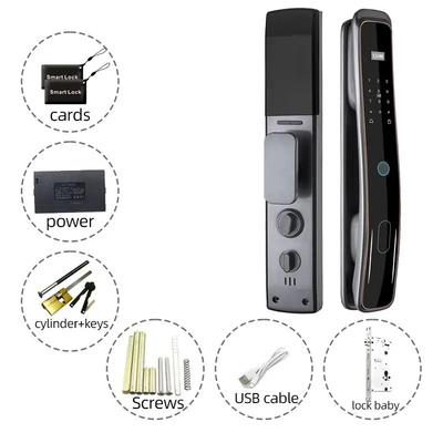 Glomarket Fermeture de porte entièrement automatique Tuya Wifi Fermeture de porte intelligente Contrôle de téléphone portable Frontière digitale Mot de passe Fermeture intelligente avec caméra