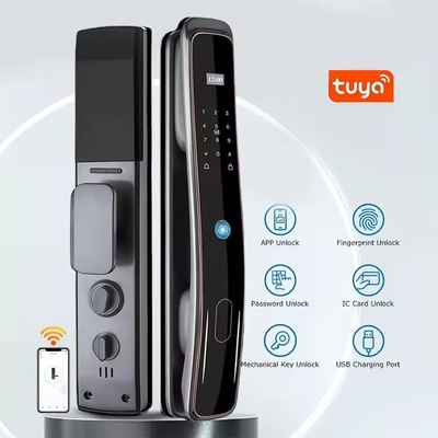 Glomarket Fermeture de porte entièrement automatique Tuya Wifi Fermeture de porte intelligente Contrôle de téléphone portable Frontière digitale Mot de passe Fermeture intelligente avec caméra