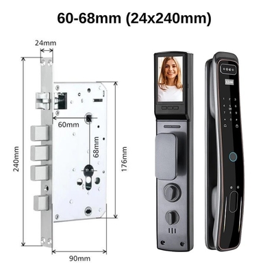 Glomarket Fermeture de porte entièrement automatique Tuya Wifi Fermeture de porte intelligente Contrôle de téléphone portable Frontière digitale Mot de passe Fermeture intelligente avec caméra