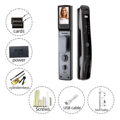 Glomarket Fermeture de porte entièrement automatique Tuya Wifi Fermeture de porte intelligente Contrôle de téléphone portable Frontière digitale Mot de passe Fermeture intelligente avec caméra