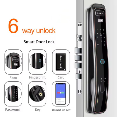 Glomarket Fermeture de porte entièrement automatique Tuya Wifi Fermeture de porte intelligente Contrôle de téléphone portable Frontière digitale Mot de passe Fermeture intelligente avec caméra
