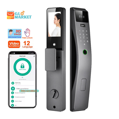 Glomarket 3d reconnaissance faciale Smart Door Lock Tuya En temps réel vidéo intercom Wifi Fermeture de porte intelligente avec empreinte de paume