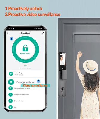 Glomarket 3d reconnaissance faciale Smart Door Lock Tuya En temps réel vidéo intercom Wifi Fermeture de porte intelligente avec empreinte de paume