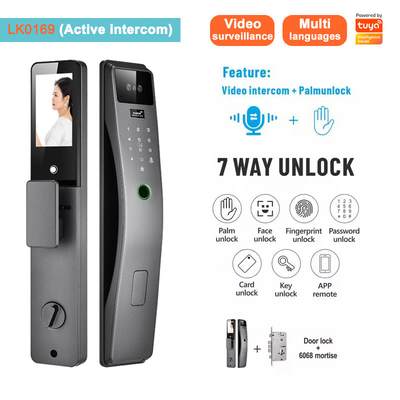 Glomarket 3d reconnaissance faciale Smart Door Lock Tuya En temps réel vidéo intercom Wifi Fermeture de porte intelligente avec empreinte de paume