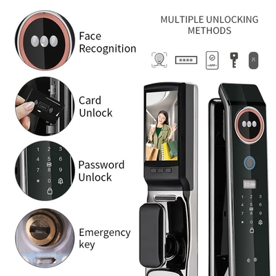 Prix d'usine Glomarket App Wifi Fermeture de porte intelligente avec reconnaissance faciale Biométrique d'empreintes digitales Cerradura Prise en charge de la fonction d'interphone