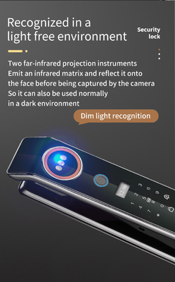 Prix d'usine Glomarket App Wifi Fermeture de porte intelligente avec reconnaissance faciale Biométrique d'empreintes digitales Cerradura Prise en charge de la fonction d'interphone