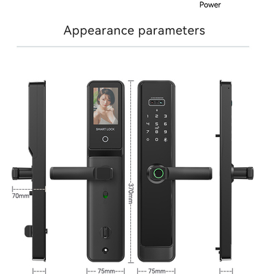 Glomarket Tuya Wifi Smart Lock Fermeture en aluminium porte en bois Reconnaissance faciale d'empreintes de paumes Biométrique empreinte digitale de doigts Fermeture intelligente