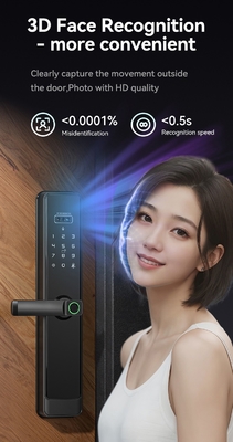 Glomarket Tuya Wifi Smart Lock Fermeture en aluminium porte en bois Reconnaissance faciale d'empreintes de paumes Biométrique empreinte digitale de doigts Fermeture intelligente