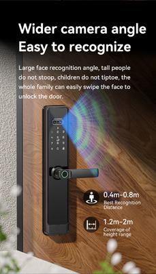 Glomarket Tuya Wifi Smart Lock Fermeture en aluminium porte en bois Reconnaissance faciale d'empreintes de paumes Biométrique empreinte digitale de doigts Fermeture intelligente
