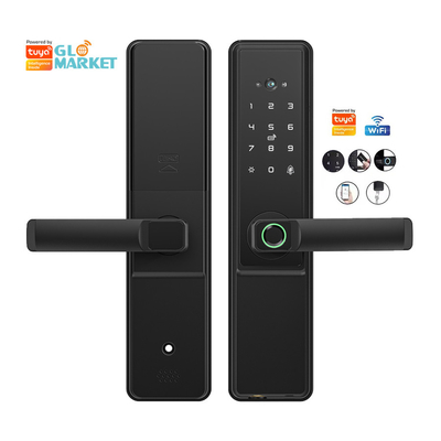 Glomarket Tuya Wifi Smart Door Lock avec Cat Eye Verrouillage numérique Porte électronique d'empreintes digitales maison intelligente