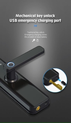 Glomarket Tuya Wifi Smart Door Lock avec Cat Eye Verrouillage numérique Porte électronique d'empreintes digitales maison intelligente