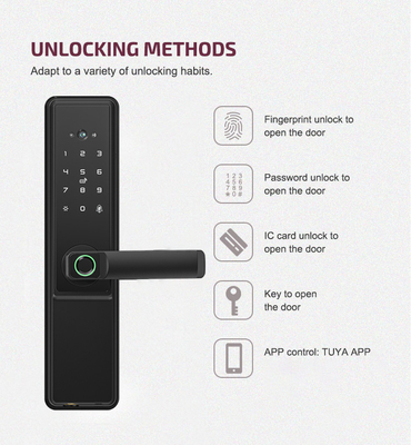 Glomarket Tuya Wifi Smart Door Lock avec Cat Eye Verrouillage numérique Porte électronique d'empreintes digitales maison intelligente