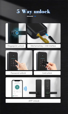 Glomarket Tuya Wifi Smart Door Lock avec Cat Eye Verrouillage numérique Porte électronique d'empreintes digitales maison intelligente