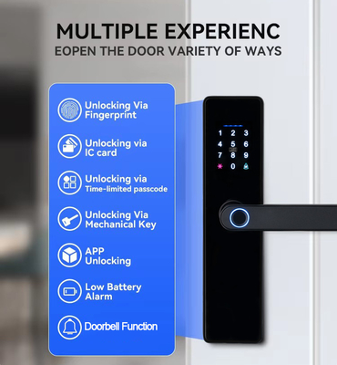 Glomarket Smart Cerradura Fechadura Numérique Tuya Ttlock Verrouillage carte RFID mot de passe empreinte digitale Verrouillage de porte intelligente