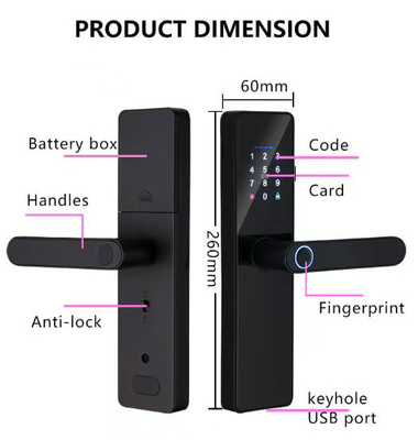 Glomarket Smart Cerradura Fechadura Numérique Tuya Ttlock Verrouillage carte RFID mot de passe empreinte digitale Verrouillage de porte intelligente