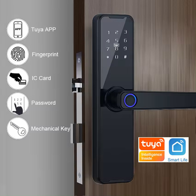 Glomarket Wifi Tuya Fermeture de porte intelligente d'aluminium empreinte digitale mot de passe carte clé déverrouillage Biométrique numérique Smart Lock