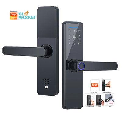 Glomarket Wifi Tuya Fermeture de porte intelligente d'aluminium empreinte digitale mot de passe carte clé déverrouillage Biométrique numérique Smart Lock