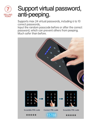 Glomarket Wifi Tuya Fermeture de porte intelligente d'aluminium empreinte digitale mot de passe carte clé déverrouillage Biométrique numérique Smart Lock
