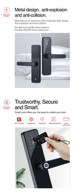 Glomarket Wifi Tuya Fermeture de porte intelligente d'aluminium empreinte digitale mot de passe carte clé déverrouillage Biométrique numérique Smart Lock