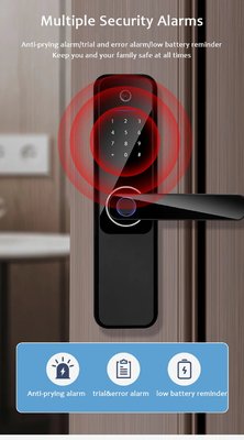 Glomarket Wifi Biométrique électronique Tuya App Remote Smart Lock Smart Empreinte digitale Fermeture de porte avec œil de chat