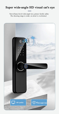 Glomarket Wifi Biométrique électronique Tuya App Remote Smart Lock Smart Empreinte digitale Fermeture de porte avec œil de chat